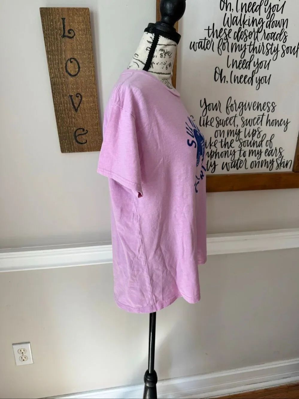 J.Crew Women’s "Sul Mare A Capri" Graphic Tee Short Sleeve T-Shirt Pink Small - Picture 3 of 9